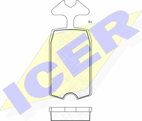 Icer 180090 - Brake Pad Set, disc brake autospares.lv