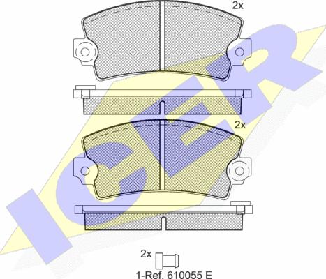 Icer 180060 - Brake Pad Set, disc brake autospares.lv