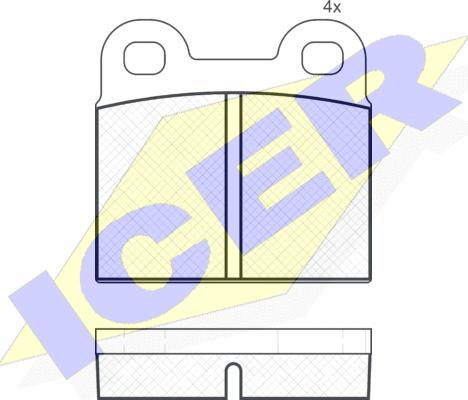 Icer 180038 - Brake Pad Set, disc brake autospares.lv