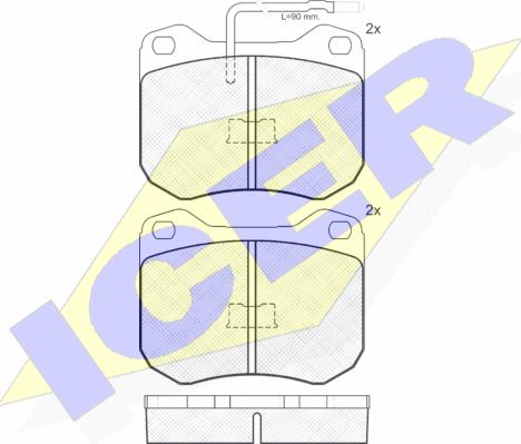 Icer 180198 - Brake Pad Set, disc brake autospares.lv