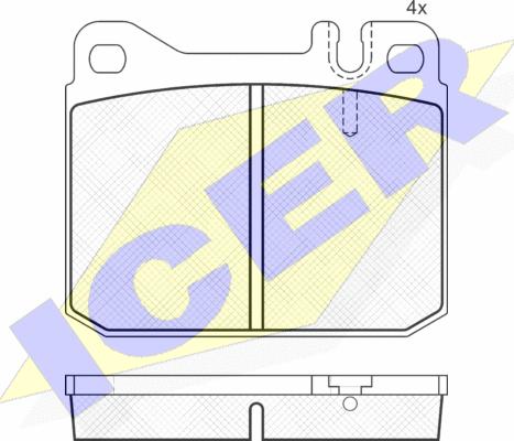 Icer 180197 - Brake Pad Set, disc brake autospares.lv