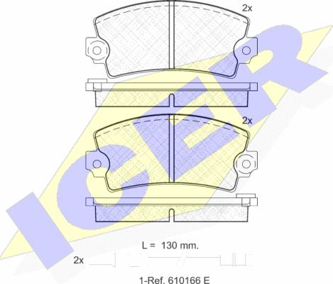 Icer 180101-066 - Brake Pad Set, disc brake autospares.lv