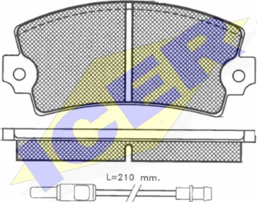 Icer 180116 - Brake Pad Set, disc brake autospares.lv