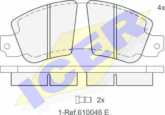 Icer 180188 - Brake Pad Set, disc brake autospares.lv