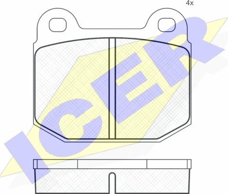 Icer 180170 - Brake Pad Set, disc brake autospares.lv