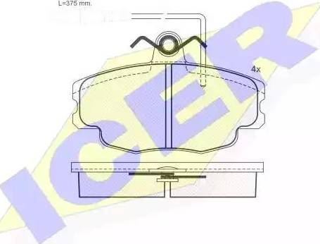 Icer 180863 - Brake Pad Set, disc brake autospares.lv