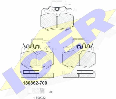 Icer 180862-700 - Brake Pad Set, disc brake autospares.lv