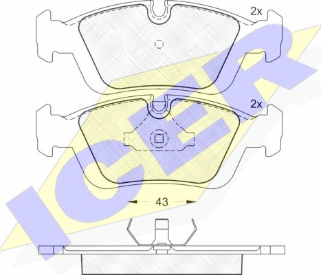 Icer 180801 - Brake Pad Set, disc brake autospares.lv