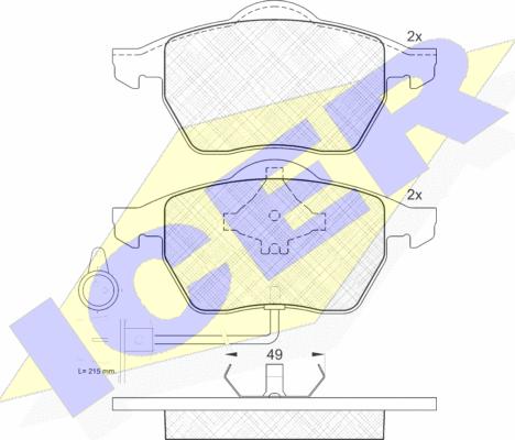 Icer 180808 - Brake Pad Set, disc brake autospares.lv