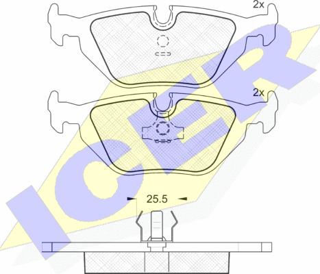 Icer 180802 - Brake Pad Set, disc brake autospares.lv