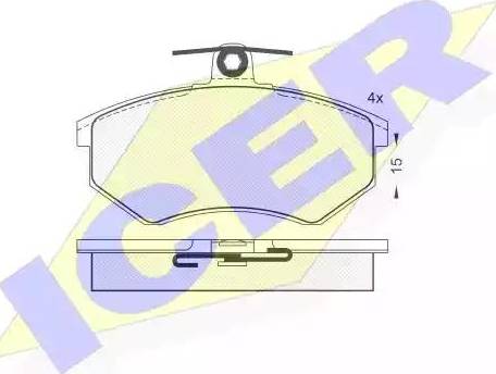 Icer 180835 - Brake Pad Set, disc brake autospares.lv