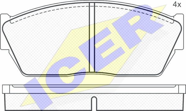 Icer 180388 - Brake Pad Set, disc brake autospares.lv