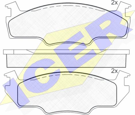 Icer 180334 - Brake Pad Set, disc brake autospares.lv