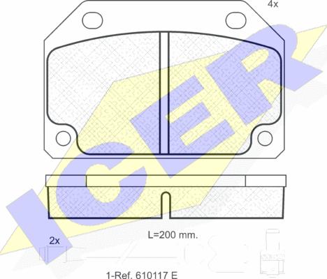 Icer 180246 - Brake Pad Set, disc brake autospares.lv