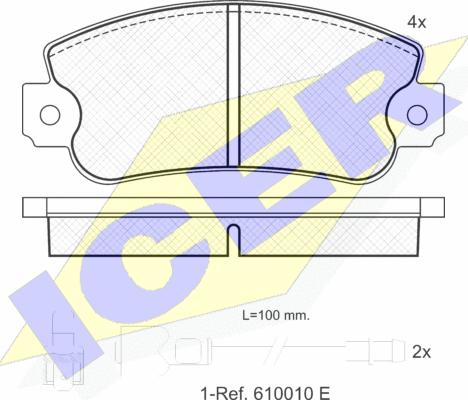 Icer 180251 - Brake Pad Set, disc brake autospares.lv