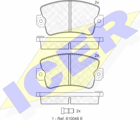 Icer 180257 - Brake Pad Set, disc brake autospares.lv