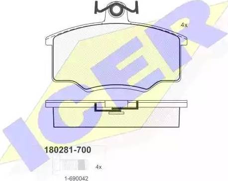 Icer 180281 - Brake Pad Set, disc brake autospares.lv