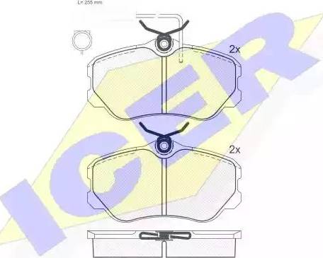 Icer 180742 - Brake Pad Set, disc brake autospares.lv