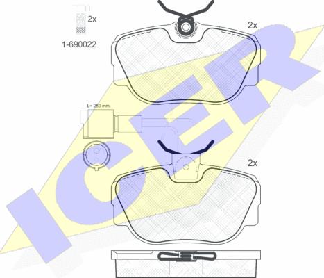 Icer 180766-006 - Brake Pad Set, disc brake autospares.lv