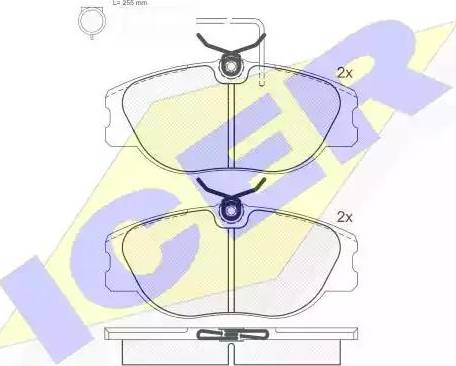 Icer 180760 - Brake Pad Set, disc brake autospares.lv