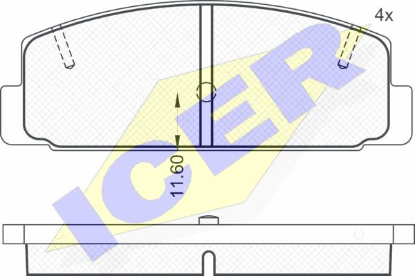 Icer 180785 - Brake Pad Set, disc brake autospares.lv