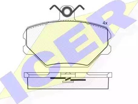 Icer 180780 - Brake Pad Set, disc brake autospares.lv