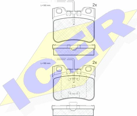 Icer 180788 - Brake Pad Set, disc brake autospares.lv