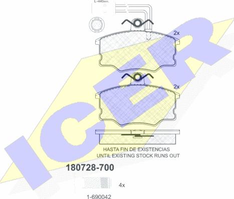 Icer 180728-700 - Brake Pad Set, disc brake autospares.lv