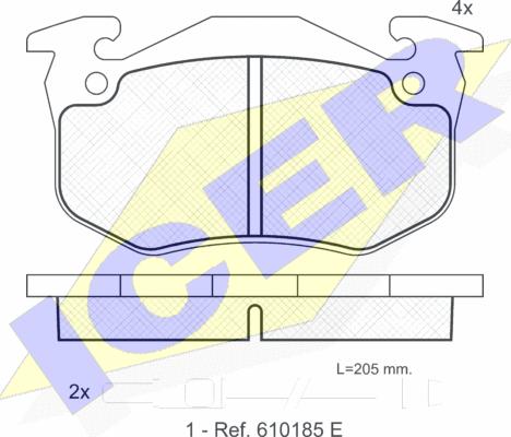 Icer 180723 - Brake Pad Set, disc brake autospares.lv