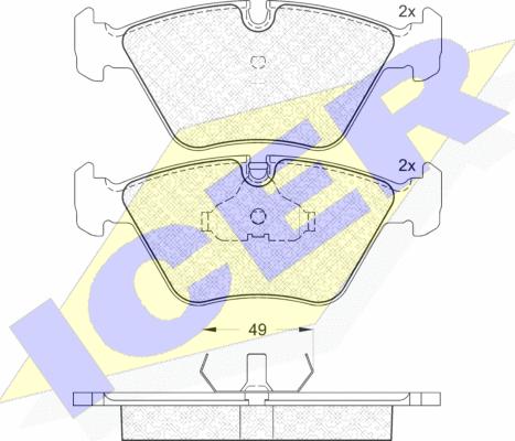 Icer 180773 - Brake Pad Set, disc brake autospares.lv