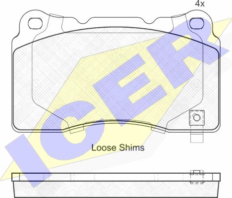 Icer 181990 - Brake Pad Set, disc brake autospares.lv