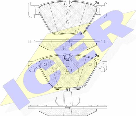 Icer 181998 - Brake Pad Set, disc brake autospares.lv