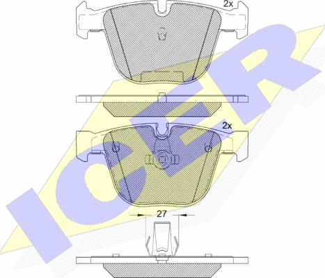 Icer 181949 - Brake Pad Set, disc brake autospares.lv