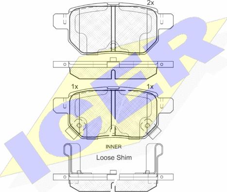 Icer 181947 - Brake Pad Set, disc brake autospares.lv