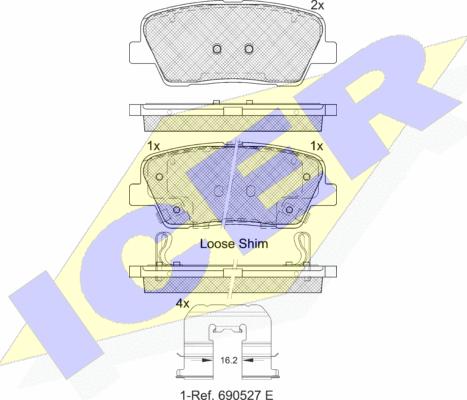 Icer 181954-233 - Brake Pad Set, disc brake autospares.lv