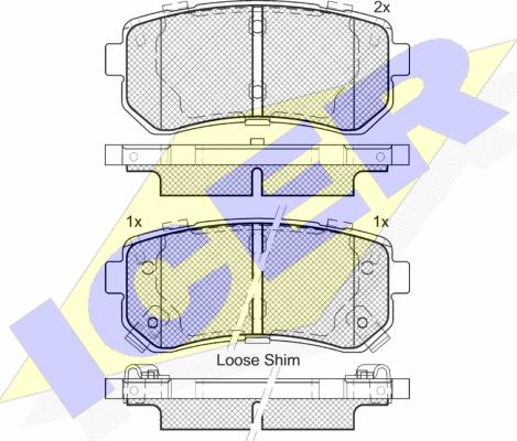 Icer 181955 - Brake Pad Set, disc brake autospares.lv