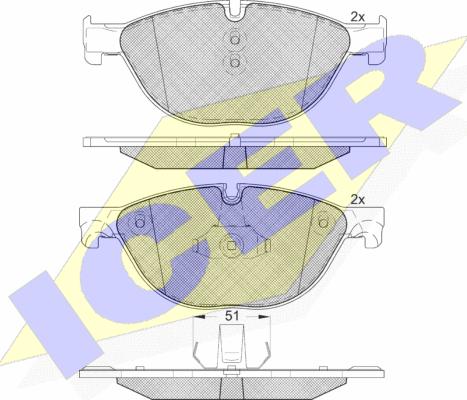 Icer 181961 - Brake Pad Set, disc brake autospares.lv