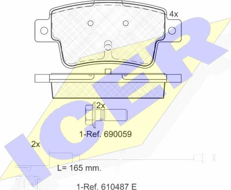 Icer 181968 - Brake Pad Set, disc brake autospares.lv