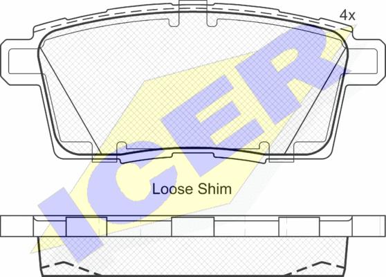 Icer 181963 - Brake Pad Set, disc brake autospares.lv