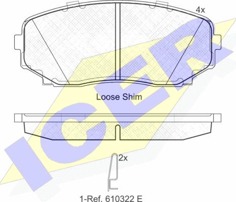 Icer 181962 - Brake Pad Set, disc brake autospares.lv