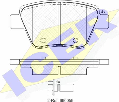 Icer 181967 - Brake Pad Set, disc brake autospares.lv