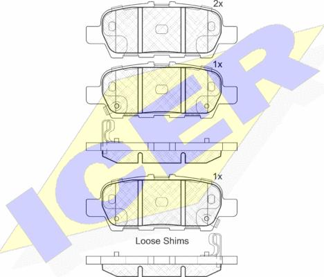 Icer 181901-203 - Brake Pad Set, disc brake autospares.lv