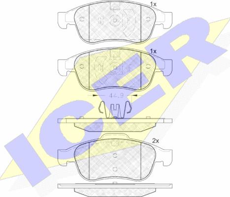 Icer 181915 - Brake Pad Set, disc brake autospares.lv