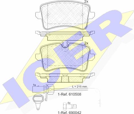 Icer 181986-203 - Brake Pad Set, disc brake autospares.lv