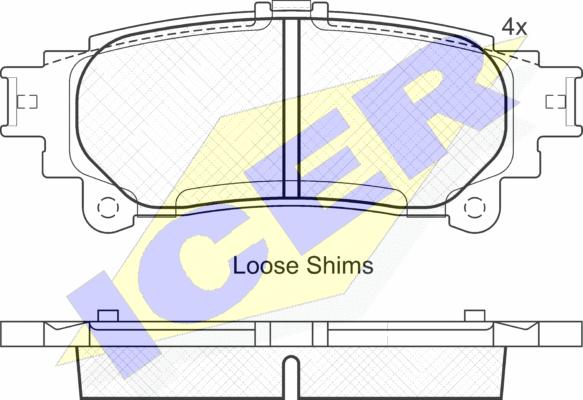 Icer 181983 - Brake Pad Set, disc brake autospares.lv