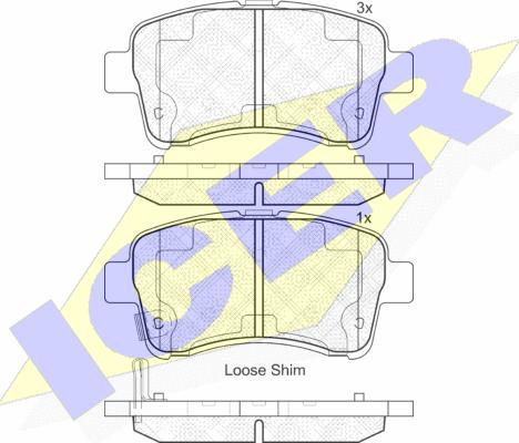 Icer 181933 - Brake Pad Set, disc brake autospares.lv