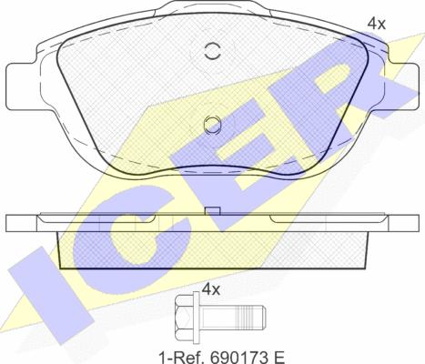 Icer 181925 - Brake Pad Set, disc brake autospares.lv