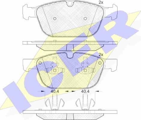 Icer 181920 - Brake Pad Set, disc brake autospares.lv