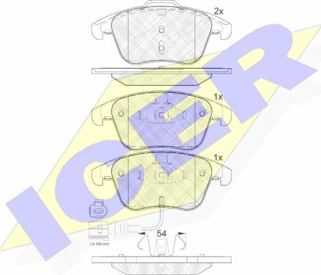 Icer 181923 - Brake Pad Set, disc brake autospares.lv