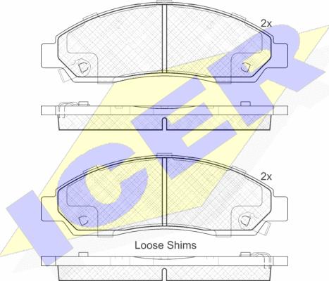 Icer 181974 - Brake Pad Set, disc brake autospares.lv